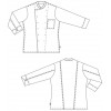 veste cuisine, Col officier, croquis