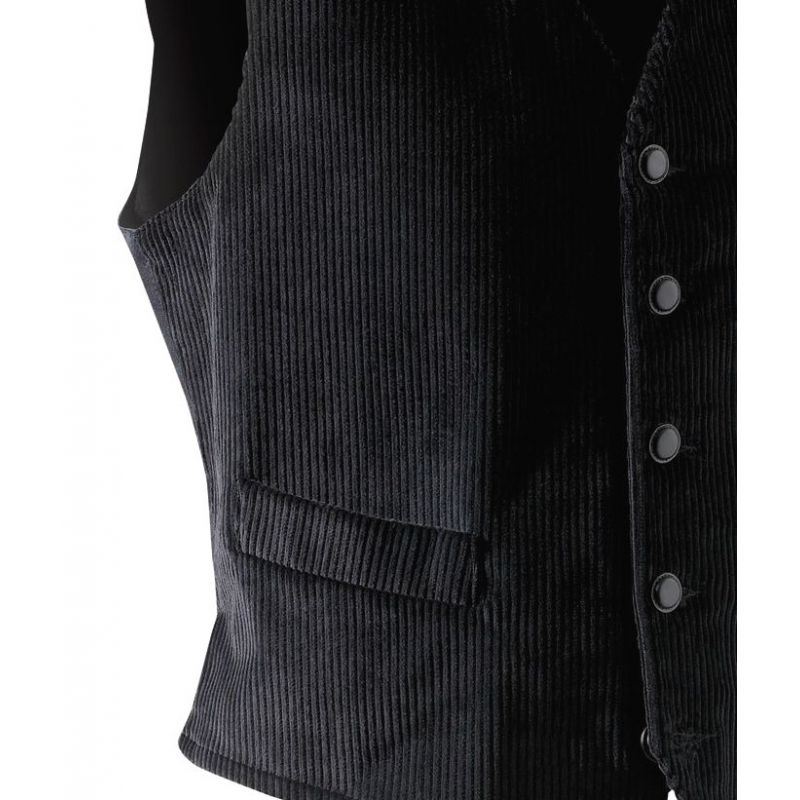 gilet velours noir homme