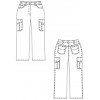 Croquis pantalon travail femme poche cargo