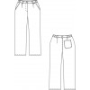 Croquis pantalon médical femme blanc