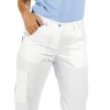 Pantalon blanc femme, 2 poches devant ornées, 2 poches arrière