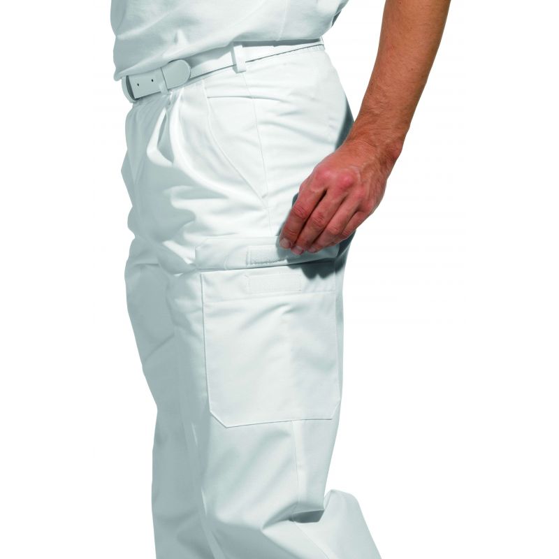 KAERE Pantalon Homme - avec poches cargo blanc