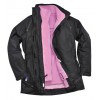 Parka femme noire polaire amovible rose