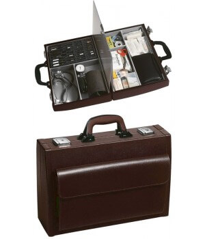 Mallette médecin PICCOLA, cuir anti-rayures, Compacte et maniable, 41x28x13 cm