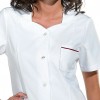 Blouse médicale femme blanc et bordeaux