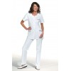 Blouse infirmière manche courte blanc bordeaux