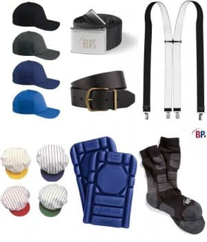 Casquettes, Ceintures, Chaussettes, Plaques protection, Bretelles