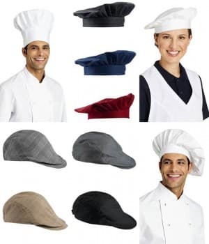 Toque cuisine Chef, bride auto-agrippante, Blanc, 100 % coton