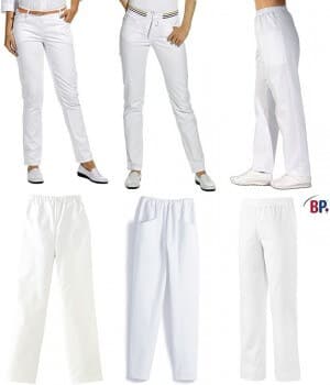 Pantalons Blancs Femme, taille normale, 100% coton