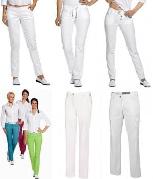 Jeans Femme blanc et couleur