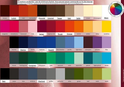 58 couleurs au choix