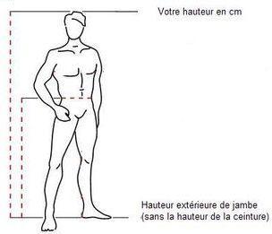 hauteur extérieur de la jambe, mesure