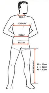 Choix de la taille Homme, Combinaison Adolphe Lafont